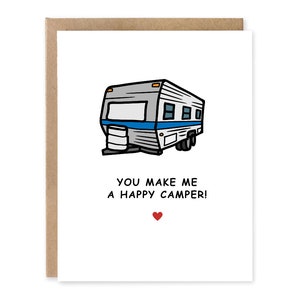 Funny Greeting Card, Happy Camper Card, Best Friend Card, Boyfriend Card, Card for her, card for him,  Camping Pun