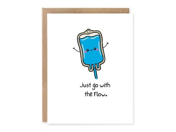 Just go with the Flow, Funny Congratulations  Card | ECG Trace Funny Card | Doctor/Nurse/Paramedic/ Preceptor / Card for student