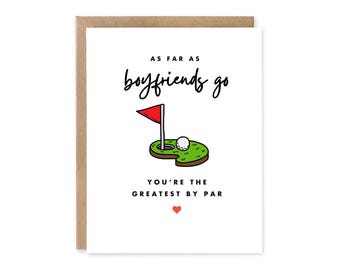 Regalo de golf, tarjeta de golf para novio, en lo que a novios se refiere, eres el mejor por par.