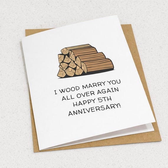 Wood 5th Wedding Anniversary Card / Wood Anniversary Card / I Wood anniversary Card / Wedding Anniversary Card / Anniversary Card / Card