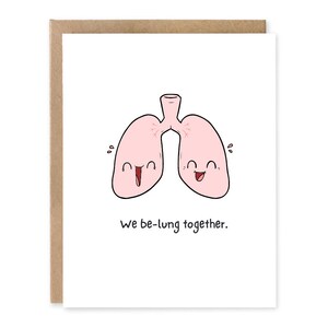 Carte Je t'aime, cartes drôles et cartes de visite, carte de la Saint-Valentin - We be-lung together