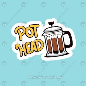Sticker pot, tasse à café, autocollant, presse française, autocollant drôle, autocollant bouteille d'eau, autocollant ordinateur portable, autocollant médical chiot