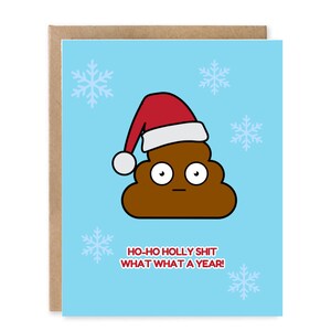 Carte de Noël drôle Ho Ho Holly Quelle année / Quelle année carte de voeux / Noël drôle