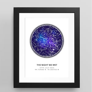 The night we met, personalized Star Map Night Sky Print | Personalised Star Map, Wedding, Anniversary, Gifts for Men, Gift for Women