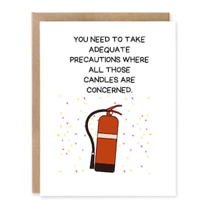 Carte d'anniversaire dont vous devez prendre les précautions nécessaires, cadeau pour lui, cadeau pour elle, carte d'anniversaire amusante, cartes de voeux faites main