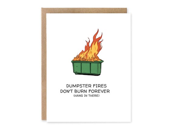This is fine, It's Fine, I'm Fine, Everything's Fine sticker, Funny Sticker, Dumpster Fire Card