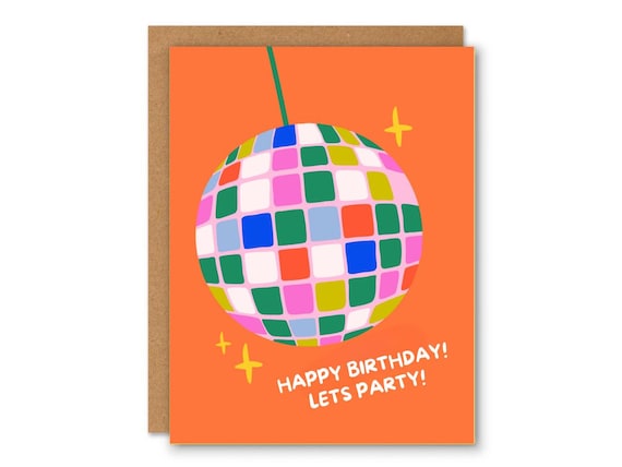 Disco Ball Birthday Card, Gen x Card,