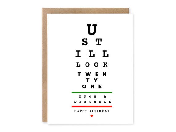 Happy Birthday Greeting Card | You Still Look Nineteen From A Distance | 5x7 Card, Funny, Cute