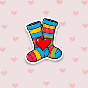 Carino paio di calzini, adesivo per calzini kawaii / Laptop, bottiglia d'acqua, bagaglio, armadietto / regalo umorismo divertente, adesivo divertente