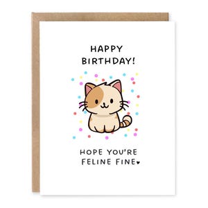 Jolie carte de voeux d'anniversaire de chat, cadeau d'anniversaire d'amitié d'amour, carte drôle de chaton de petit chien