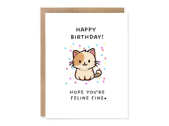 Cute Cat Birthday Greeting Card