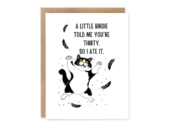 Cat 30th birthday card, 30th Cat Dad gift, Cat Mom 30th Birthday Card, Funny Cats Birthday Card,30th, Pet Lover, 30th birthday gift for her