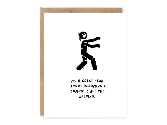 Funny Cardio Card, Funny Zombie Gym Card, Personal Trainer, Gym Bro, Weight Lifting Punny Birthday Card