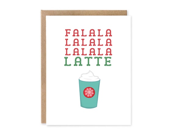 Coffee Gift, FaLaLaLaLaLa Latte Card | Christmas Greeting Card| Coffee Gift Card Holder | Mothers Day Card Gift