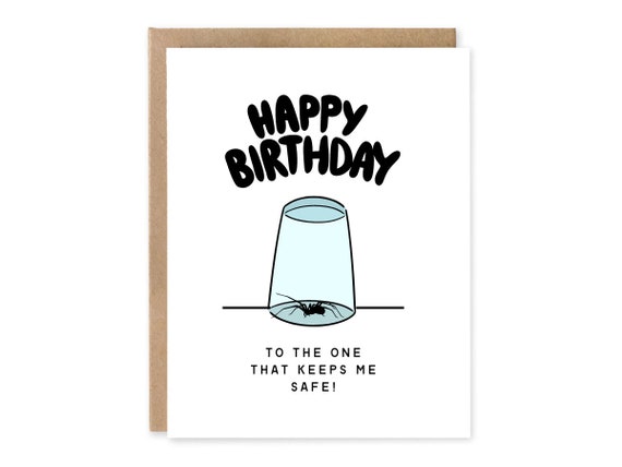 Funny Card for Boyfriend, Cute Husband Birthday Card, Card from Daughter to Dad, Spider Card