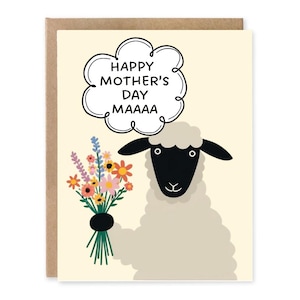 Carte drôle de fête des mères - Maaaa, carte pour maman, carte pour maman, carte de petit garçon pour maman, carte de fête des mères coquine sur le thème du mouton, cadeau pour maman