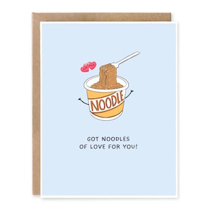 J'ai des nouilles d'amour pour toi, Jolie carte d'anniversaire, Amateurs de ramen, Carte de nouilles, Jeu de mots de cuisine asiatique, Carte pour lui, Anniversaire d'un évènement, Anniversaire de mari