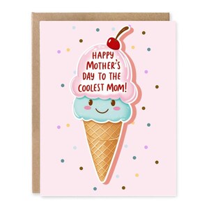 Bonne fête des mères à la plus cool des mamans, jolie carte de fête des mères, carte drôle de fête des mères, carte de jeu de mots nourriture,