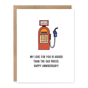 Carte de joyeux anniversaire | Anniversaire | Carte d'anniversaire de mariage | Je t'aime est plus cher que le prix de l'essence