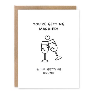 Carte de mariage marié et ivre, carte de félicitations mignonne drôle