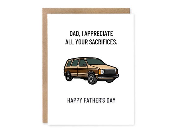 Funny Father's Day Minivan Card | Father's Day Birthday Hilarious | Fathers Day Cards | Father Day Card Gift