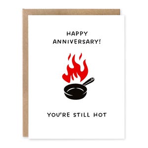 6e verjaardagskaart, ijzeren jubileumkaart, You're Still Hot, gelukkige verjaardag, woordspeling verjaardagskaart, zesjarig jubileum