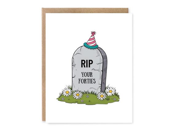 Funny 50th Birthday Card For Him, 40s Expired, Joke Birthday, Funny Fortieth Birthday Card, Big Milestone Birthday, 40th, RIP your 40s