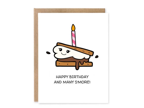 S'mores Birthday Greeting Card / Food Greeting Card
