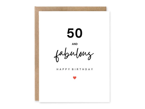 50th Birthday Card, Happy Birthday Custom Card, Customized Happy Birthday Card Gift, Personalized Birthday Card, Cute Birthday Card Gift