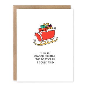 Carte de Noël drôle et mignonne, c'est évidemment la meilleure carte que j'ai pu trouver, carte de Noël Punny