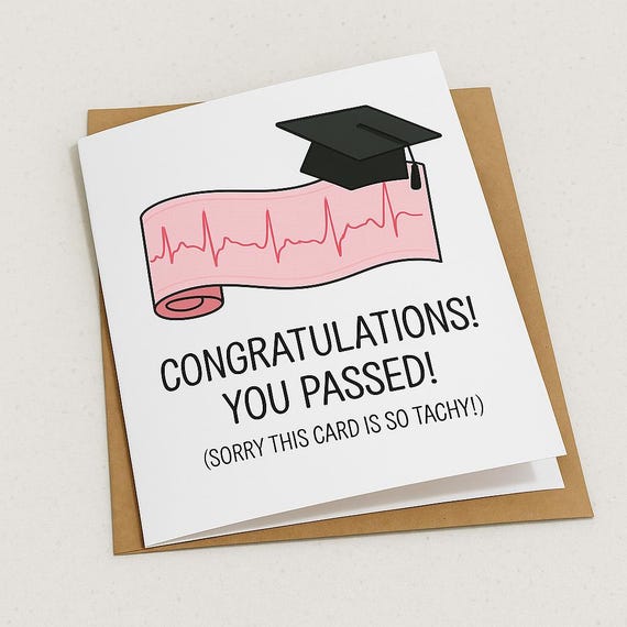 Congratulations You Passed, Paramedic Grad, Paramedic Gift, Mentorship, PCP Card, ACP Card, Card for EMS Student, New Paramedic Gift