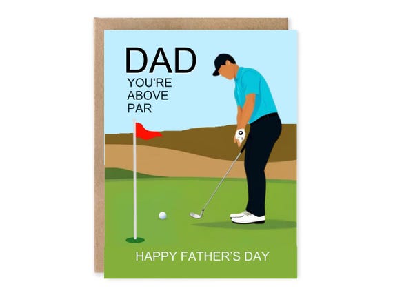 Funny Golf Father's Day Card, Golf Pun, Punny Greeting Golf themed Card, For Dad, For him, For grandpa