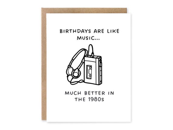 1980s Music birthday card
