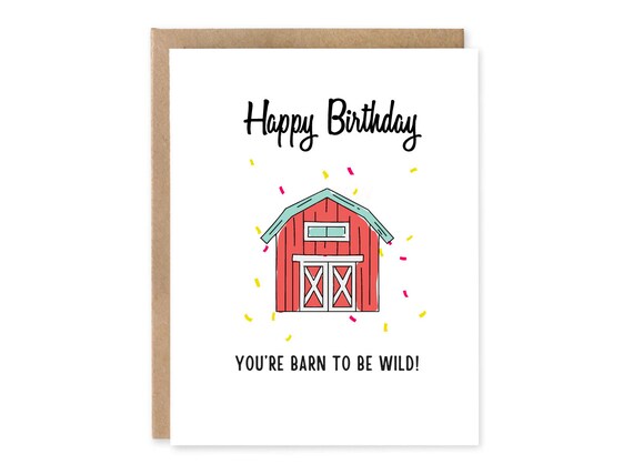 Farmer Birthday Card, Farmers Birthday Card For Son, For Nephew, For Friend, Barn to be Wild