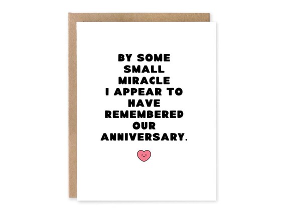 Funny Miracle Anniversary Greeting Card