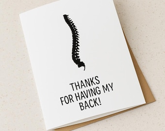 Funny Spine Anatomy Thank You Card, Doctor, Nurse