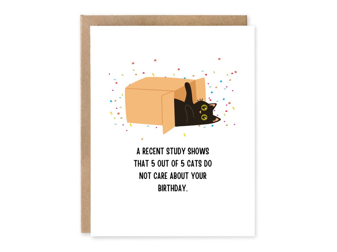 Funny Cat Birthday Card, Sarcastic Cat Lover Gift - Etsy