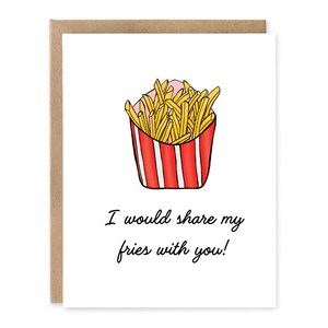 Ik zou mijn friet met je delen grappige kaart, vriendje Valentijnsdag cadeau, grappig cadeau voor hem, Valentijnsdag cadeau voor mannen, cadeau voor haar