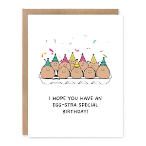 Jeu de mots oeuf carte d'anniversaire joyeux anniversaire - drôle d'anniversaire - carte de voeux pour lui - carte de voeux humoristique - carte drôle pour papa - blague