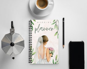 Wedding planner spiral notebook, wedding guestbook