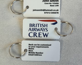 Personalized Airline Name Tag: Cabin Crew Luggage Accessory - Etsy