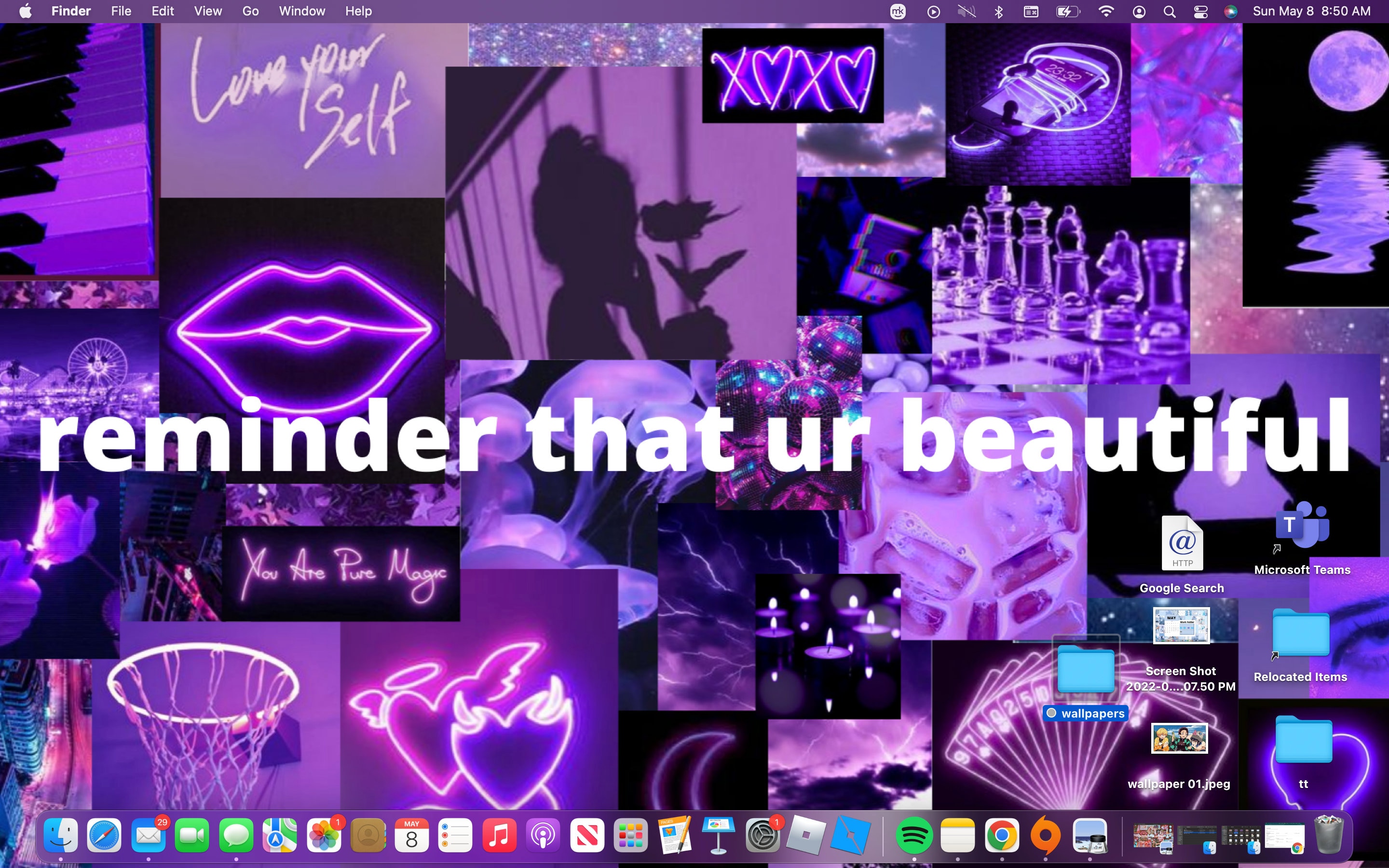Neon Purple Wallpaper for Mac and PC 