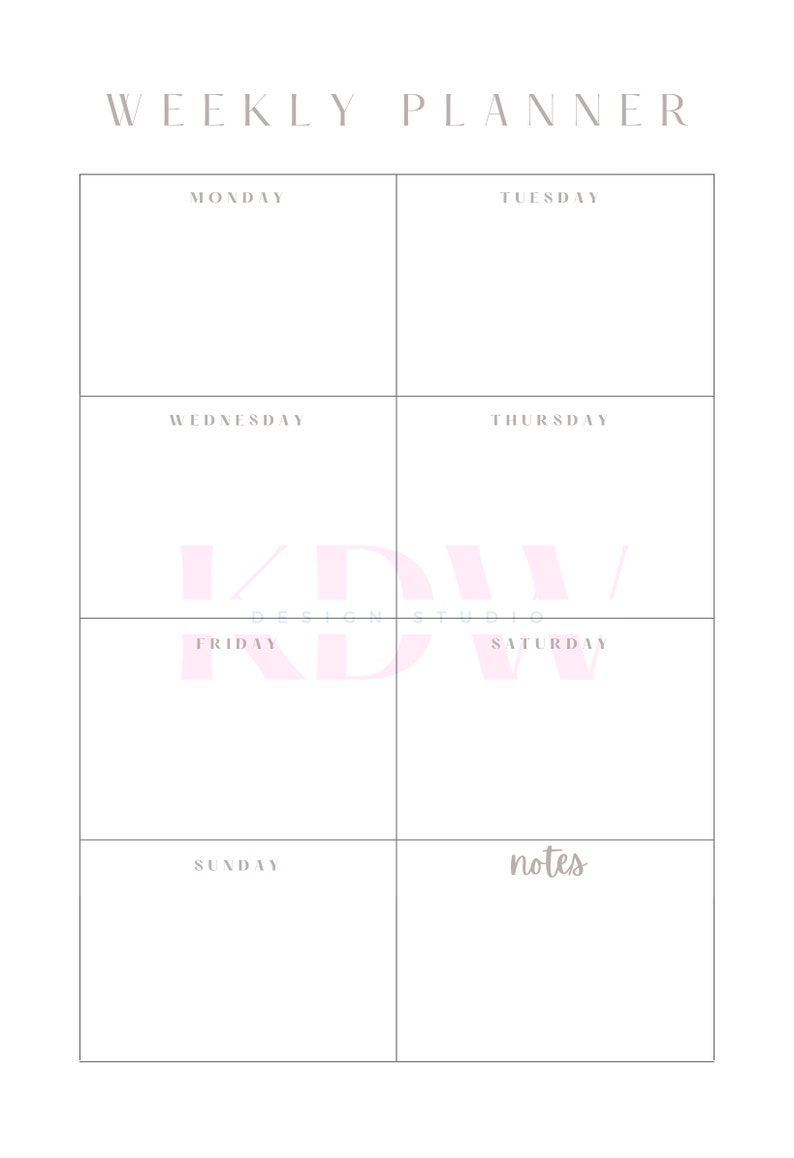 Printable Weekly Planner - Etsy