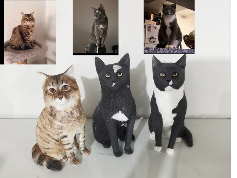 Topper per torta nuziale personalizzato per gatti, CakeTopper per animali domestici, compleanno di animali domestici, caketopper per gatti, animale domestico per anniversario, figurine di gatti immagine 1