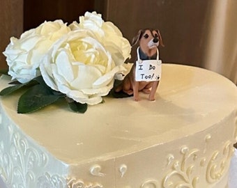 Personalized custom dog wedding cake topper , pet CakeTopper，Pets Birthday，cat caketopper , Anniversary pet，dog Figurines