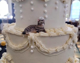 Spersonalizowana, spersonalizowana ozdoba na tort weselny z kotem, ozdoba na tort dla psa, ozdoba na tort urodzinowy dla zwierząt, ozdoba na tort dla kota, rocznica urodzin, figurka kota
