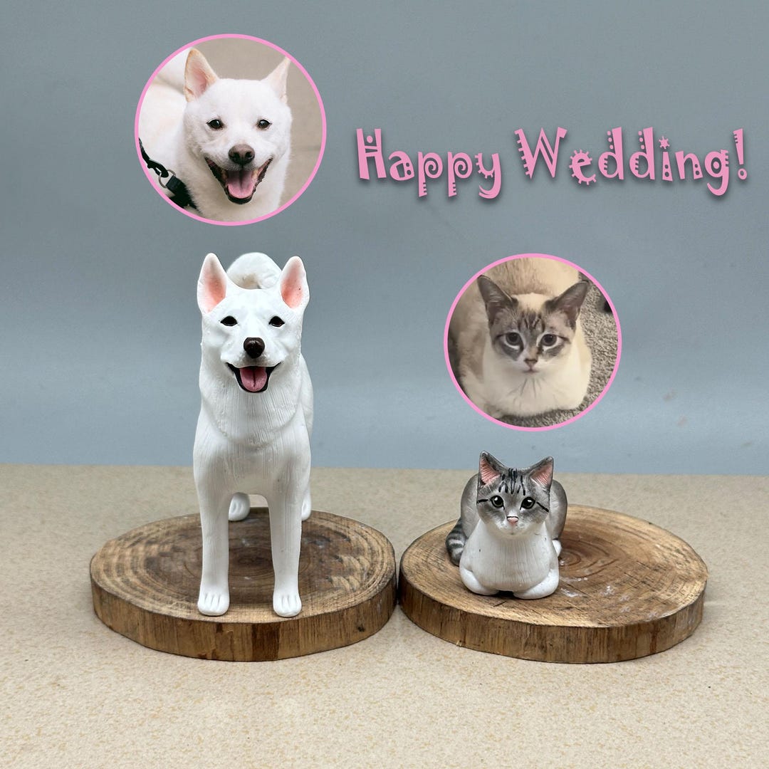 Personalized Custom Dog Wedding Cake Topper , Pet Caketopper，pets ...