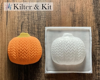 Knitted Pumpkin Mold | Bath Bomb Mold | Plastic Mold | Soap Mold | Craft Mold | Candle Mold | Bubble Bath Mold 114