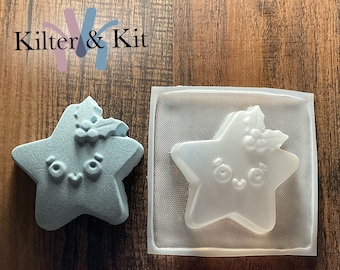 Christmas Mistletoe Star Mold | Bath Bomb Mold | Plastic Mold | Soap Mold | Bubble Bath Mold 30
