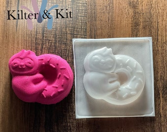 Sloth Donut Mold | Bath Bomb Mold | Plastic Mold | Soap Mold | Craft Mold | Candle Mold | Bubble Bath Mold 65